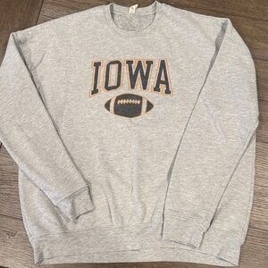 Iowa Football Crewneck Sweater - Gray